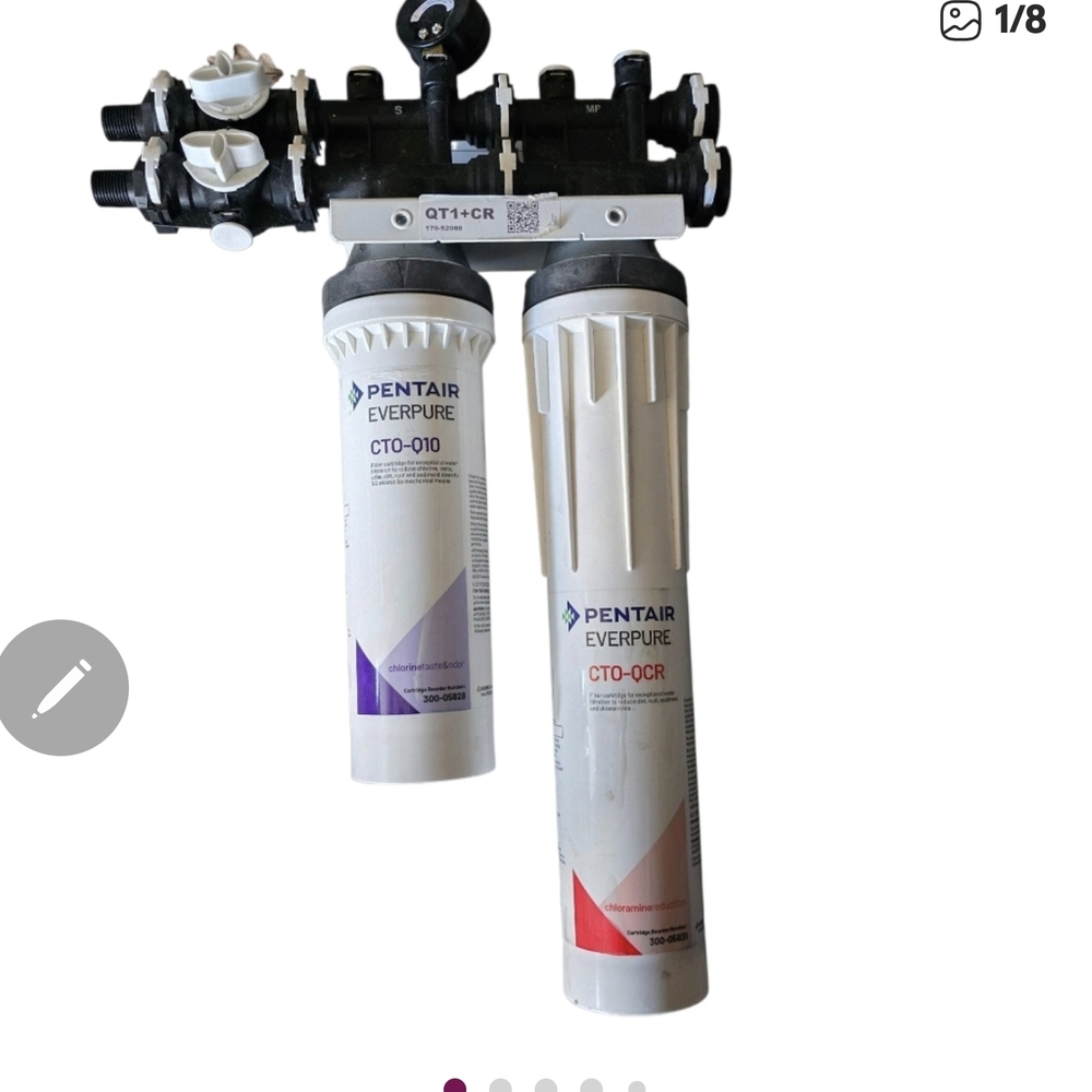 Pentair Everpure QTI+CR Commercial Dual Water Filter System for Restaurant / Cof